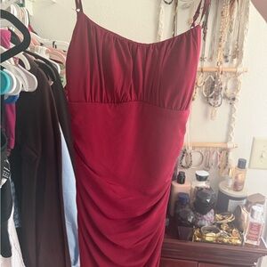 Honey and Rosie Strapless Red Dress